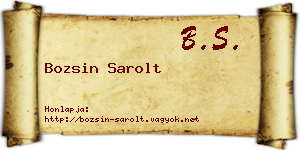 Bozsin Sarolt névjegykártya